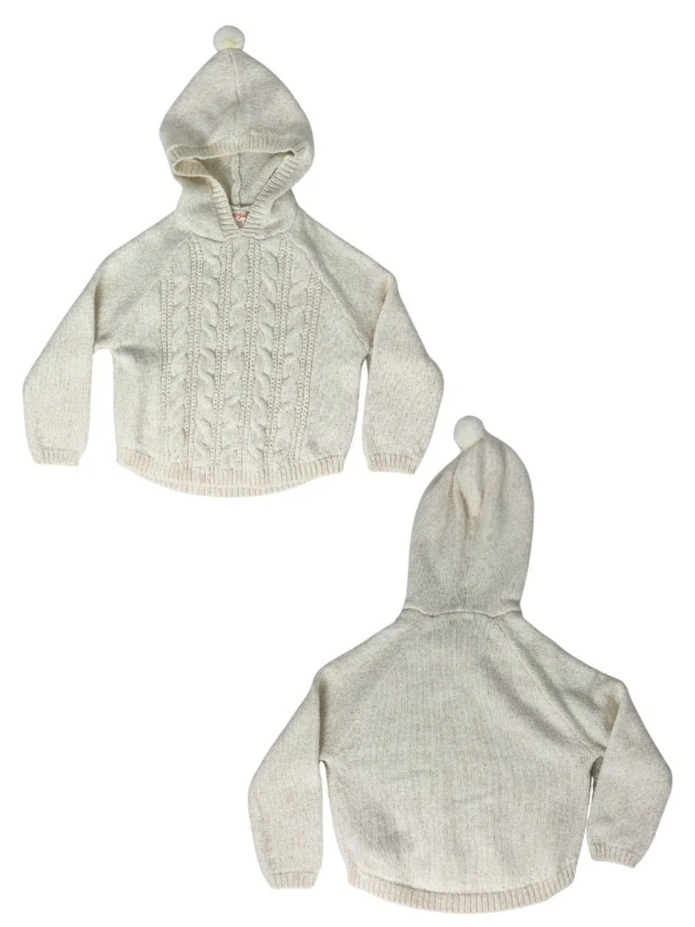 The Children's Place/Cat & Jack Bundle Cream Reindeer Knit Top Hooded Sweater 4T